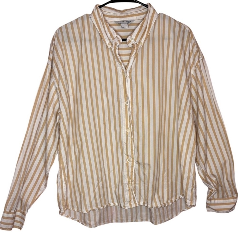 Old Navy Boyfriend cropped button up